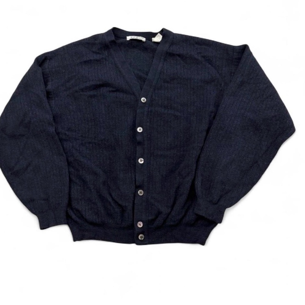 Fiesole Wool Cardigan Sweater Men's Medium Blue 100% Pure Wool Italy Made Preppy